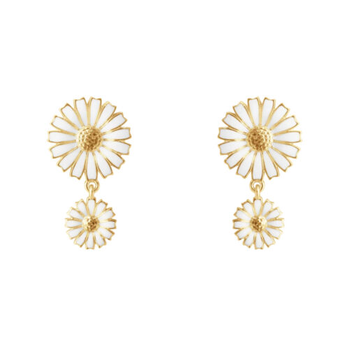 Georg Jensen - Daisy doble øreringer i 18k gullbelagt sølv