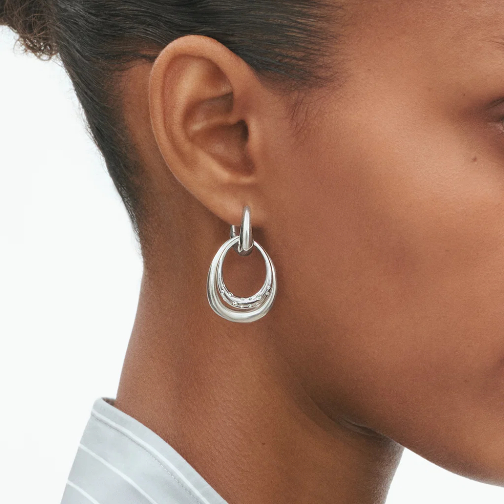 Georg Jensen - Offspring medium øreringer i sølv med diamanter totalt 0,08 ct Georg Jensen - Offspring medium øreringer i sølv med diamanter totalt 0,08 ct - Bilde 5