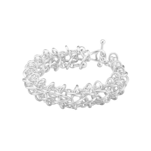 Georg Jensen - Weft armbånd med dobbelt ledd i sølv