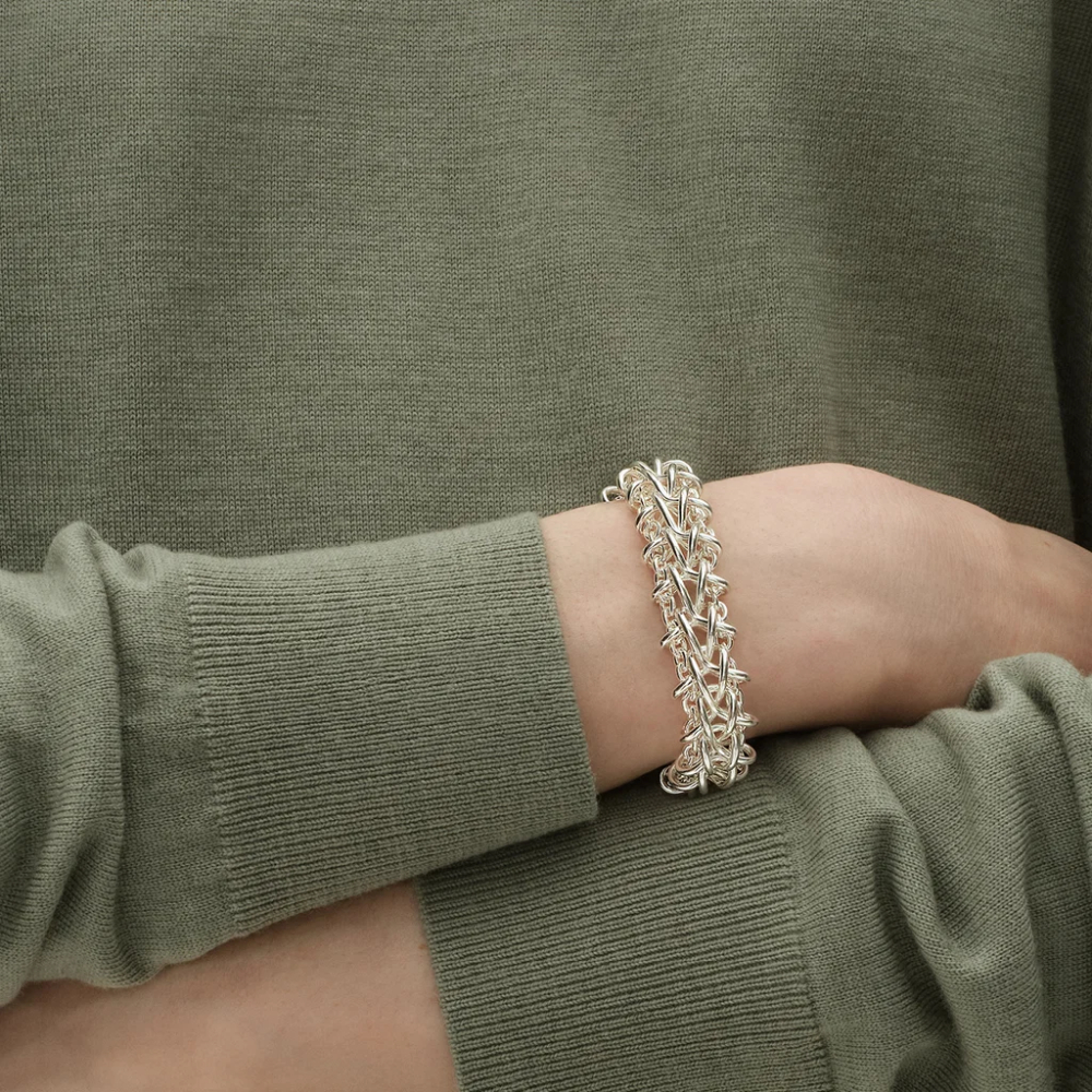 Georg Jensen - Weft armbånd med dobbelt ledd i sølv Georg Jensen - Weft armbånd med dobbelt ledd i sølv - Bilde 4