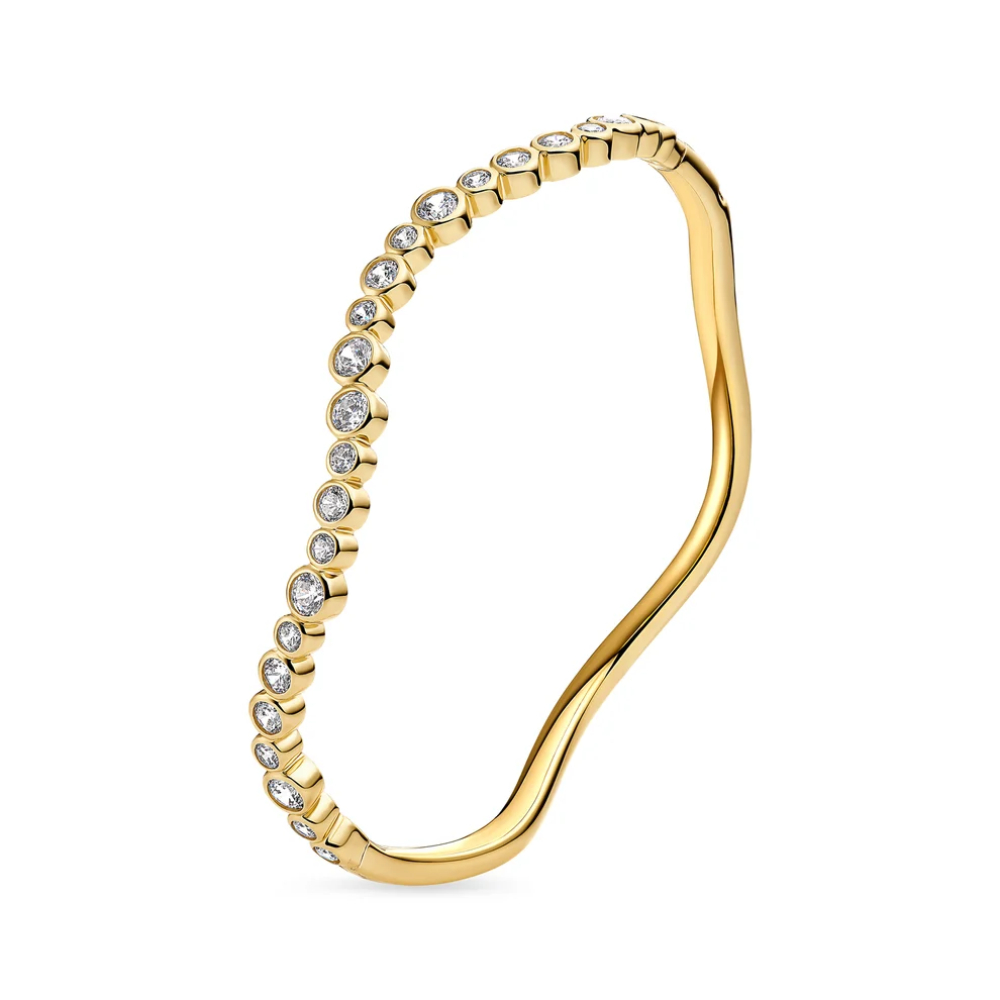 Sif Jakobs - Sardinien Wave Bangle - Armring i 18k gullforgylt sølv med zirkonia Sif Jakobs - Sardinien Wave Bangle - Armring i 18k gullforgylt sølv med zirkonia - Bilde 3