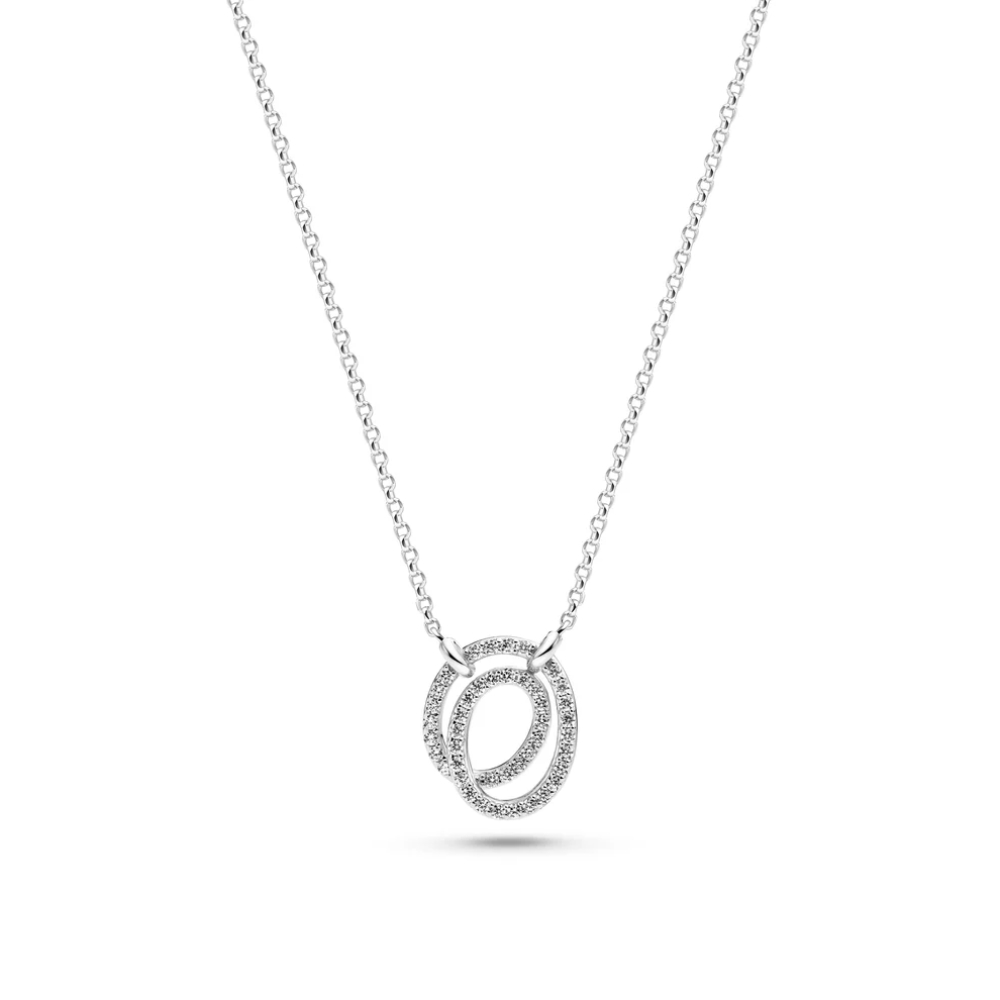 Sif Jakobs - Spirale Due Necklace - Halssmykke i rhodinert sølv med zirkonia Sif Jakobs - Spirale Due Necklace - Halssmykke i rhodinert sølv med zirkonia