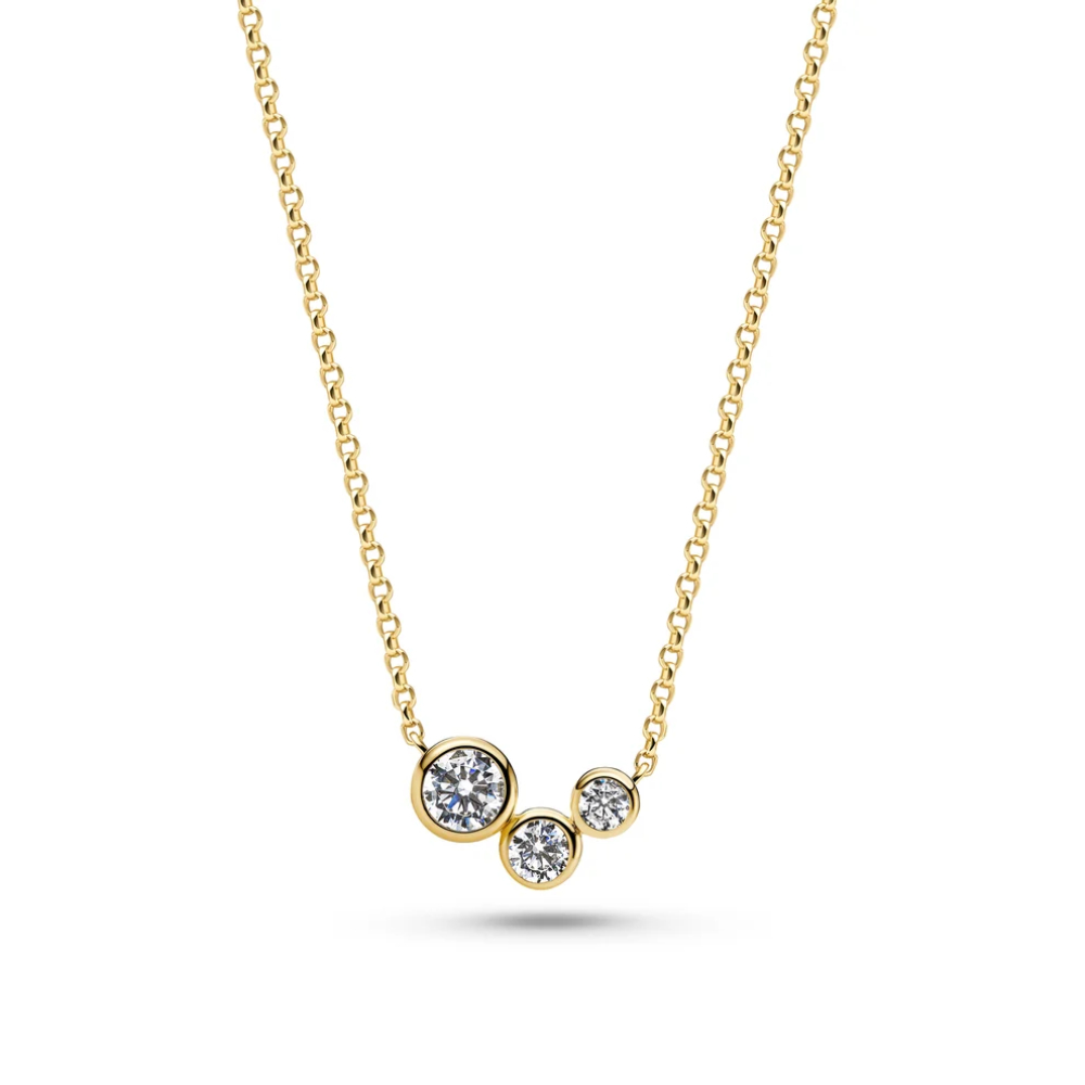 Sif Jakobs - Sardinien Tre Necklace - Halssmykke i 18k forgylt sølv med zirkonia Sif Jakobs - Sardinien Tre Necklace - Halssmykke i 18k forgylt sølv med zirkonia