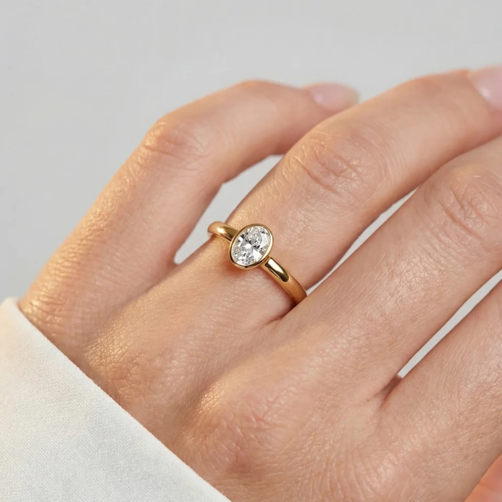 Sif Jakobs - Sardinien Ovale Piccolo ring - Ring i 18k gullforgylt sølv med zirkonia Sif Jakobs - Sardinien Ovale Piccolo ring - Ring i 18k gullforgylt sølv med zirkonia - Bilde 3