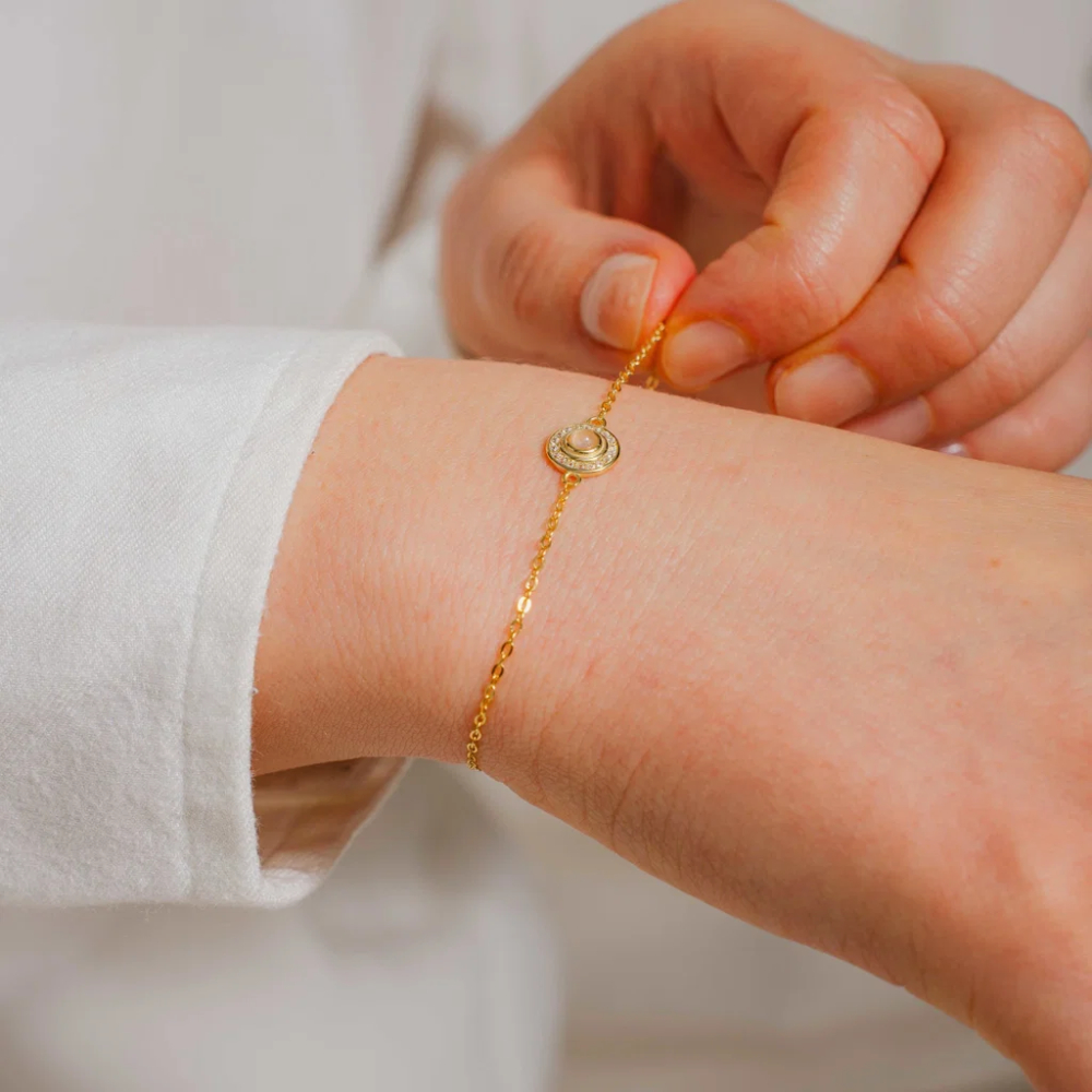 Serenity by Gulldia - Eternal armbånd i forgylt 925 sølv med rosenkvarts Serenity by Gulldia - Eternal armbånd i forgylt 925 sølv med rosenkvarts - Bilde 2