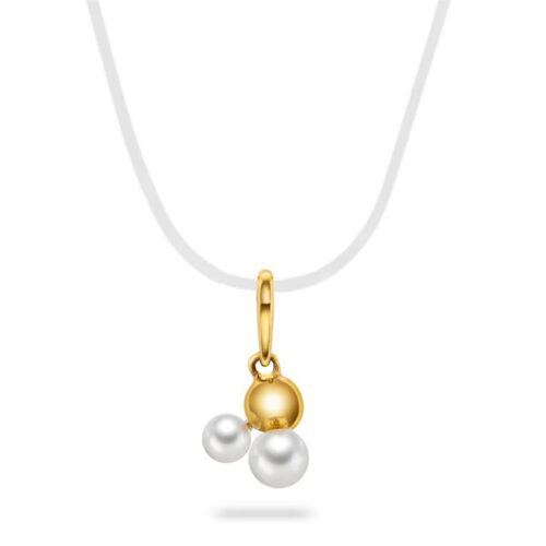 Pan Jewelry - Anheng i gull med ferskvannsperler