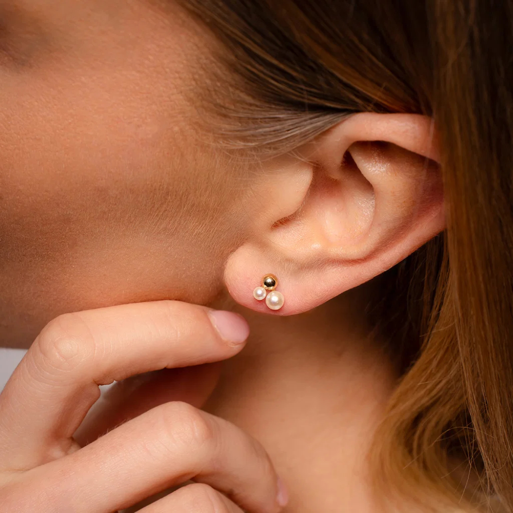 Pan Jewelry - Øredobber i gull med ferskvannsperler Pan Jewelry - Øredobber i gull med ferskvannsperler - Bilde 2
