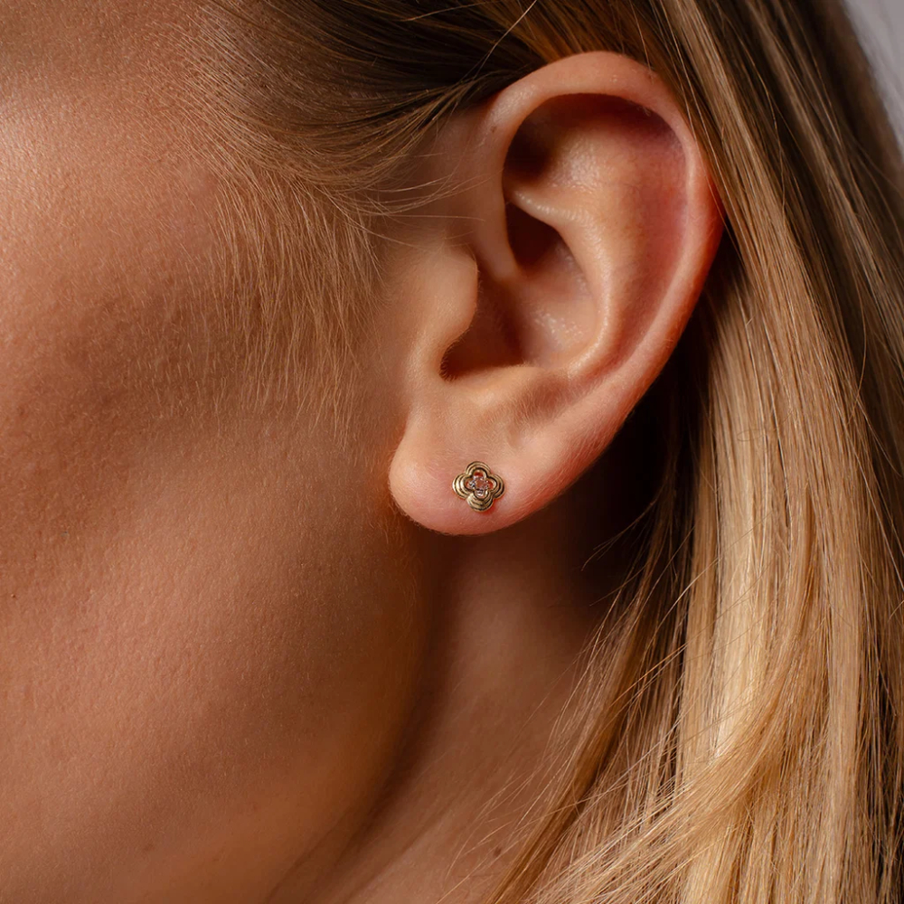 Pan Jewelry - Øredobber i gult gull med zirkonia Pan Jewelry - Øredobber i gult gull med zirkonia - Bilde 2