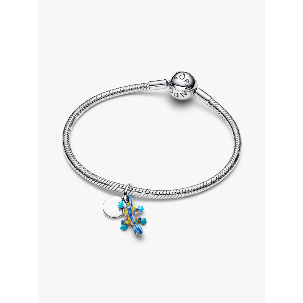 Pandora - Dobbelt anheng med salamander og graverbar rund plate Pandora - Dobbelt anheng med salamander og graverbar rund plate - Bilde 3