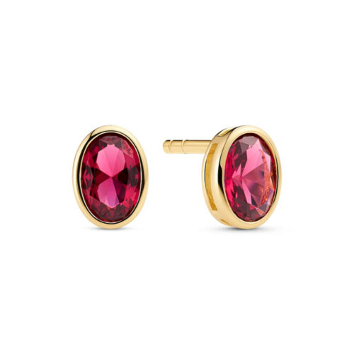 Sif Jakobs - Sardinien Wave Earrings - Ørepynt i 18k gullforgylt sølv med rosa zirkonia