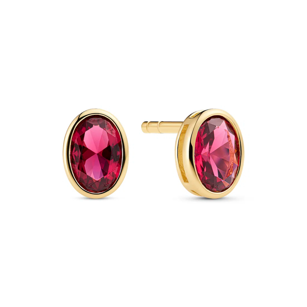 Sif Jakobs - Sardinien Wave Earrings - Ørepynt i 18k gullforgylt sølv med rosa zirkonia Sif Jakobs - Sardinien Wave Earrings - Ørepynt i 18k gullforgylt sølv med rosa zirkonia