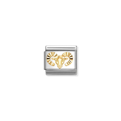 Nomination – Composable™ Classic ZODIAC in stainless steel with 18k gold Diamond-cut Aries