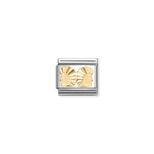 Nomination – Composable™ Classic ZODIAC in stainless steel with 18k gold Diamond-cut Gemini