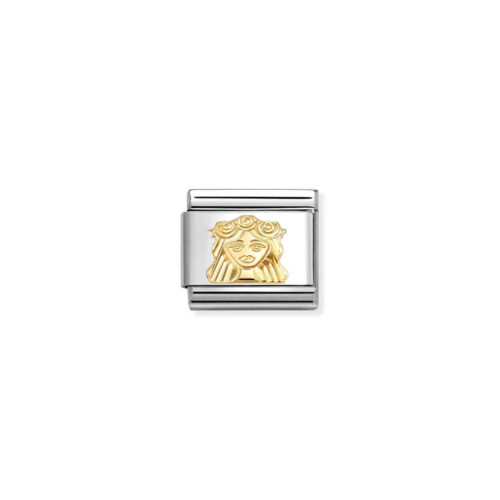 Nomination – Composable™ Classic ZODIAC in stainless steel with 18k gold Diamond-cut Virgo