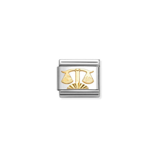 Nomination – Composable™ Classic ZODIAC in stainless steel with 18k gold Diamond-cut Libra