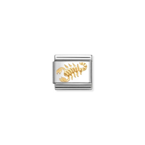 Nomination – Composable™ Classic ZODIAC in stainless steel with 18k gold Diamond-cut Scorpio