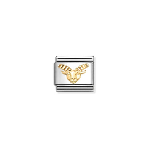 Nomination – Composable™ Classic ZODIAC in stainless steel with 18k gold Diamond-cut Capricorn