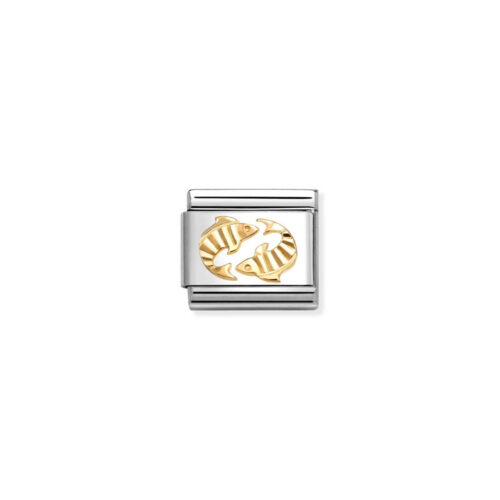 Nomination – Composable™ Classic ZODIAC in stainless steel with 18k gold Diamond-cut Pisces