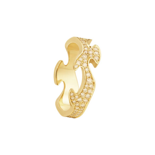 Georg Jensen - Fusion senterring i 18k gult gull med champagnefarget diamanter