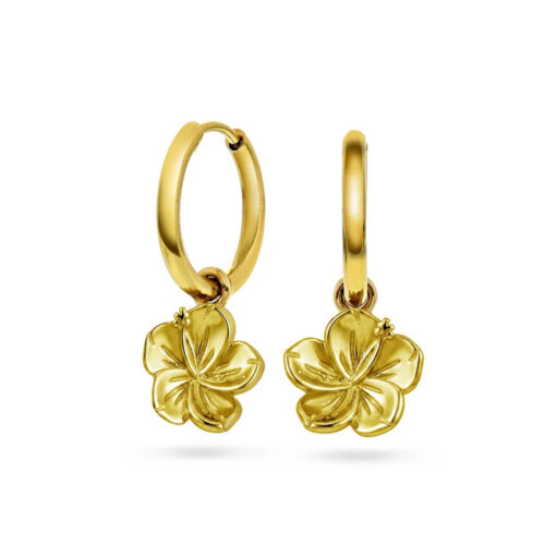 Frida Leonore by Gulldia - Hibiscus hoops i forgylt stål