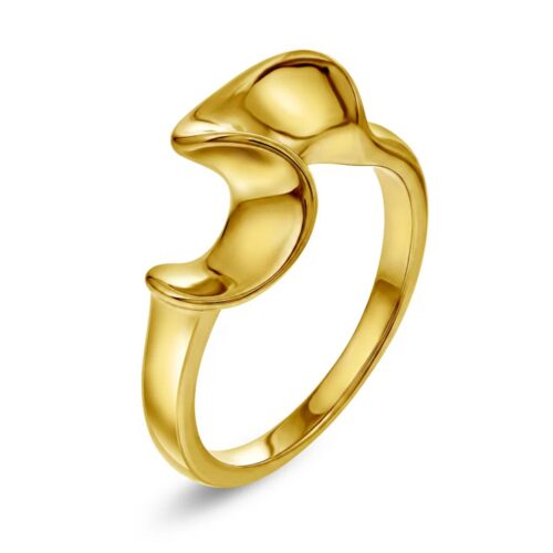 Frida Leonore by Gulldia - Wave Ring i forgylt stål