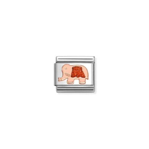 Nomination - Composable™ Classic Glitter symbols, Stainless steel, 9k rosegold (37_Red Elephant)
