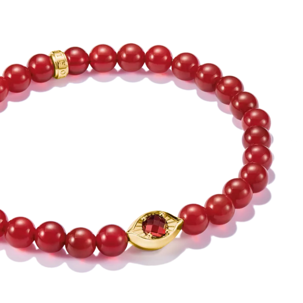 Thomas Sabo - Armbånd i med røde perler og gullbelagt øye med rød sten Thomas Sabo - Armbånd i med røde perler og gullbelagt øye med rød sten - Bilde 2