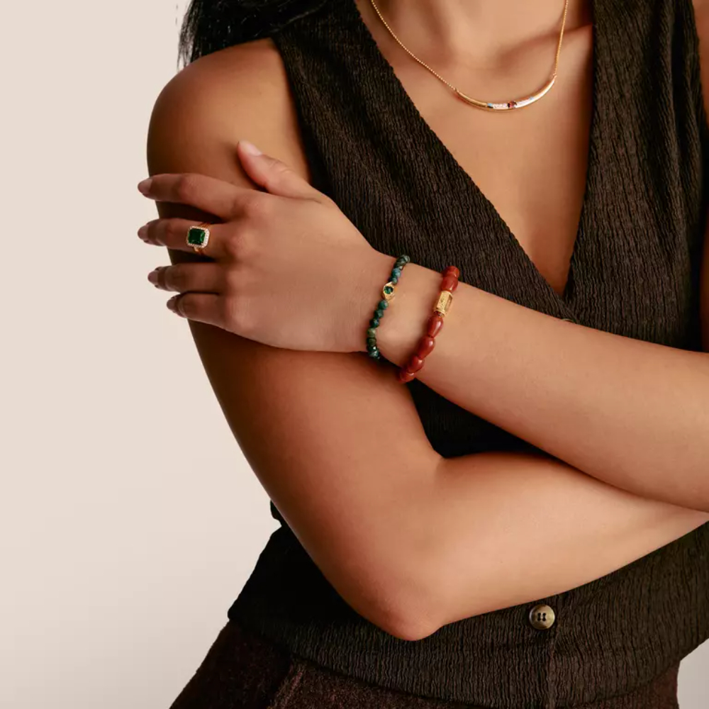 Thomas Sabo - Armbånd i med grønne perler og gullbelagt øye med grønn sten Thomas Sabo - Armbånd i med grønne perler og gullbelagt øye med grønn sten - Bilde 3