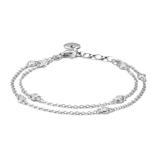 Thomas Sabo - Armbånd i sølv med zirkonia, dobbelt