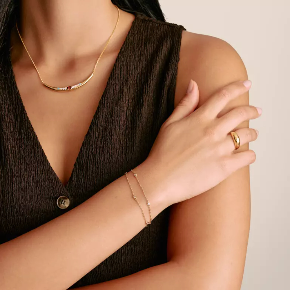 Thomas Sabo - Armbånd i 18k gullbelagt sølv med zirkonia, dobbelt Thomas Sabo - Armbånd i 18k gullbelagt sølv med zirkonia, dobbelt - Bilde 3