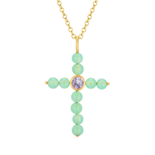 Dulong - Cross Pendant med krysopras