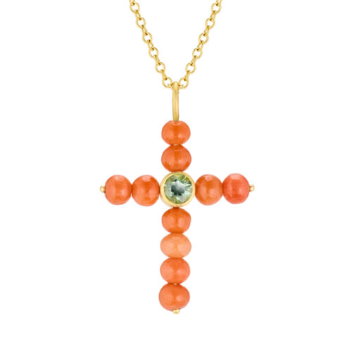 Dulong - Cross Pendant med Sciacca-koraller