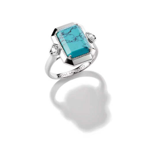 Thomas Sabo - Ring i sølv med imitert turkis sten
