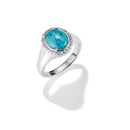 Thomas Sabo - Ring i sølv med imitert turkis sten