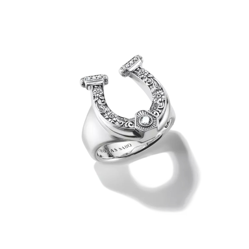Thomas Sabo - Ring i sølv med hestesko og zirkonia Thomas Sabo - Ring i sølv med hestesko og zirkonia