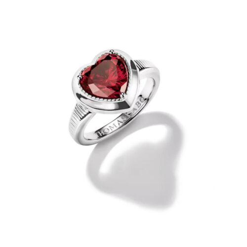 Thomas Sabo - Ring i sølv hjerteformen rød zirkonia