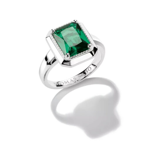 Thomas Sabo - Ring i sølv med grønn zirkonia