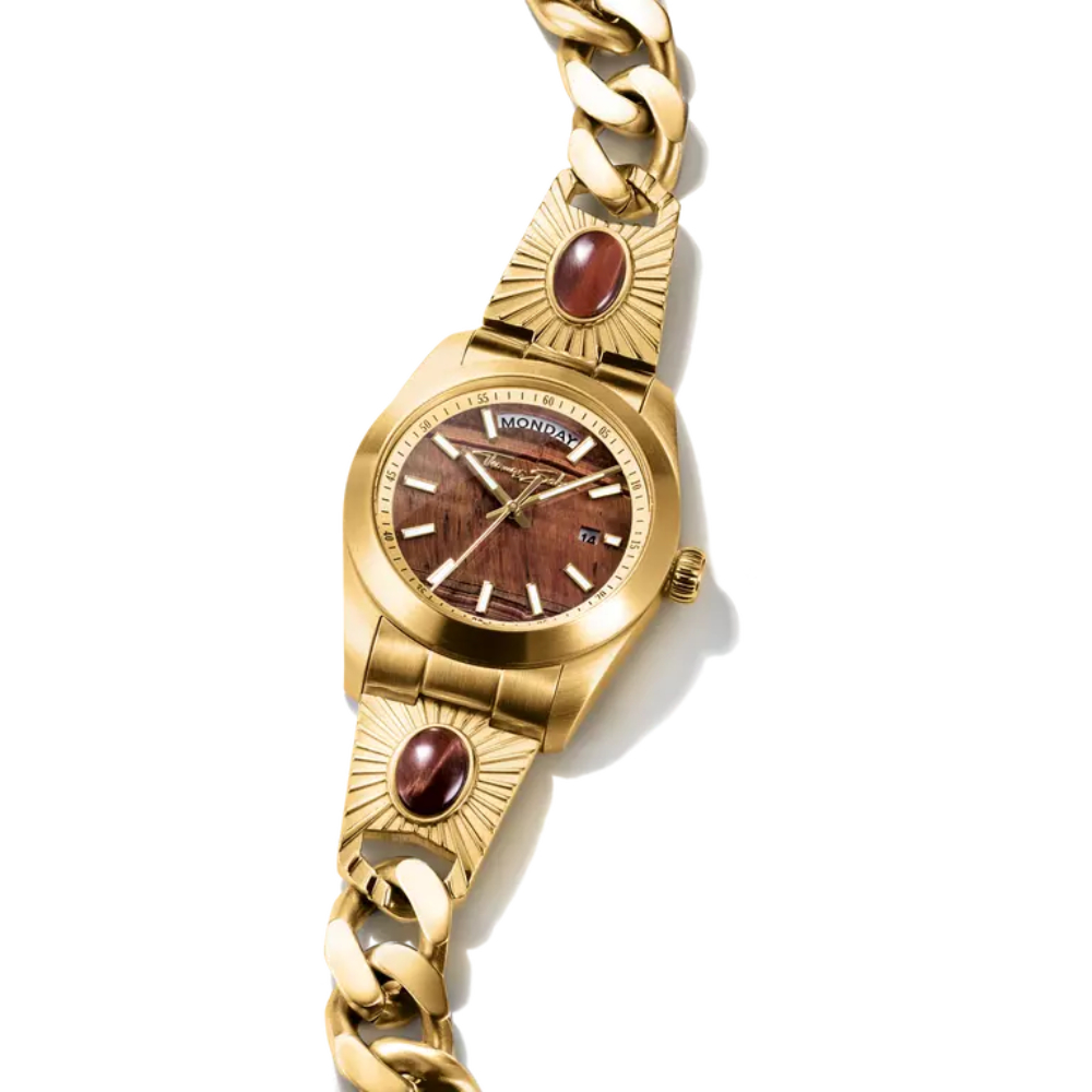 Thomas Sabo - Dameklokke i gullfarge med rød tigerøye urskive, 36 mm Thomas Sabo - Dameklokke i gullfarge med rød tigerøye urskive, 36 mm - Bilde 2