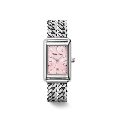 Thomas Sabo - Dameklokke i sølvfarge med rosa urskiv