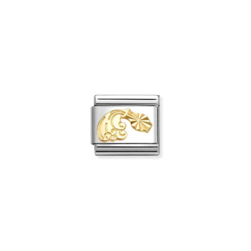 Nomination – Composable™ Classic ZODIAC in stainless steel with 18k gold Diamond-cut Aquarius