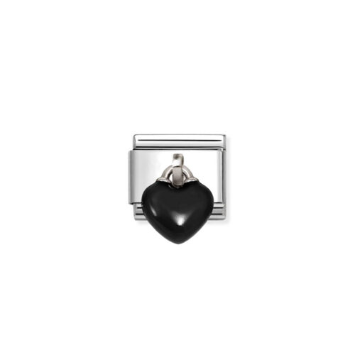 Nomination – Composable™ Classic 3D CHARMS stainless steel, enamel, 925 sterling silver BLACK Heart