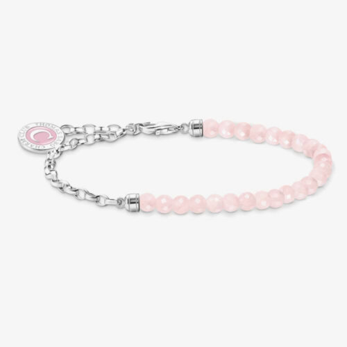 Thomas Sabo - Armbånd med perler av rosenkvarts og myntsølv
