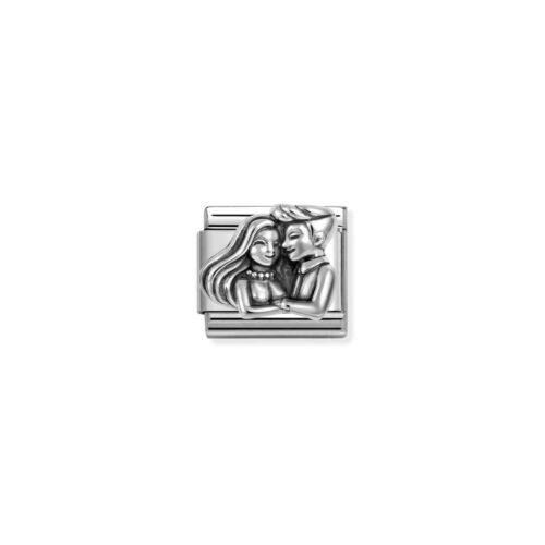 Nomination – Composable™ Classic OXIDIZED SYMBOLS in steel and 925 sterling sterling silver Couple