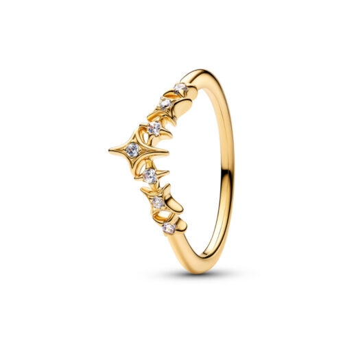Pandora - Tiara Stjerne ring i 14k forgylling med zirkonia