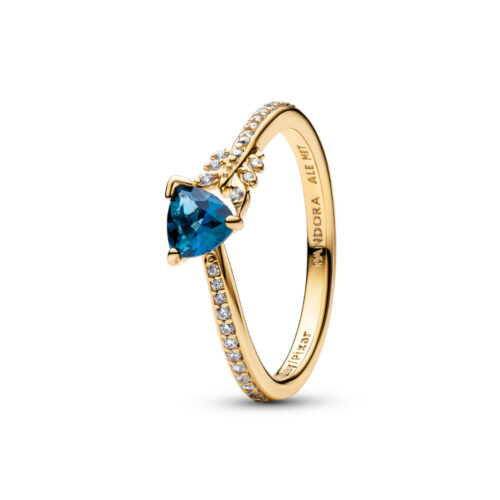 Pandora - Disney Merida pil ring i 14k forgylling med blågrønn sten