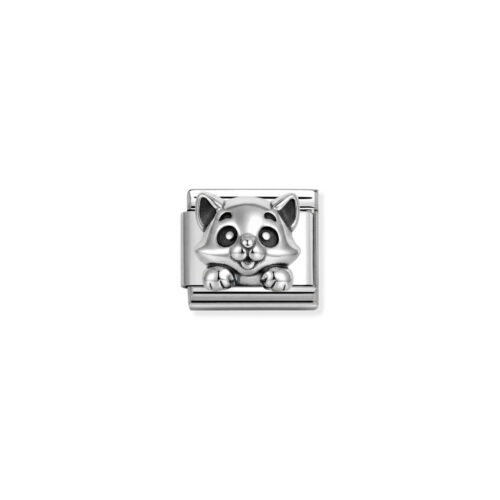 Nomination – Composable™ Classic OXIDIZED SYMBOLS in steel and 925 sterling sterling silver Cat