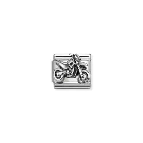 Nomination – Composable™ Classic OXIDIZED SYMBOLS in steel and 925 sterling sterling silver Motorcycle