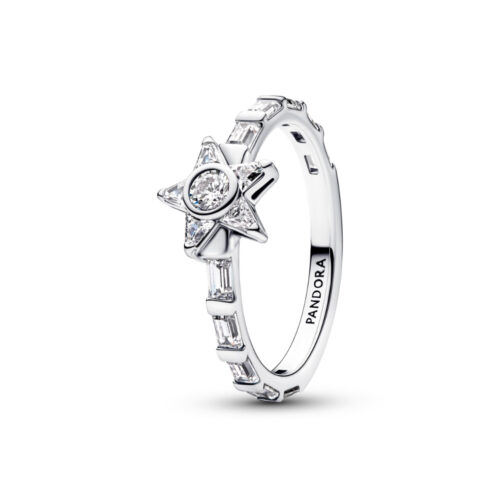 Pandora - Sparkling Baguette ring i sølv