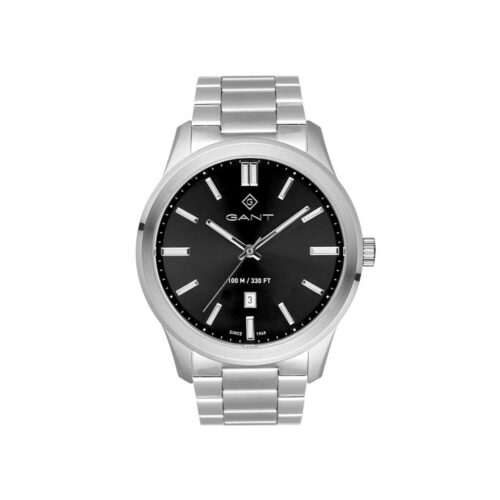 GANT - Bridgeton herreklokke i stål med sort urskive, 43 mm