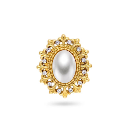 NC - Button cover med perle og stener